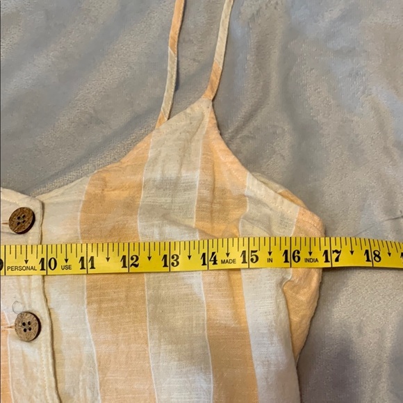 Rip curl Havana Stripes Spaghetti Strap Mini dress Button down cotton linen NWOT - Picture 2 of 7